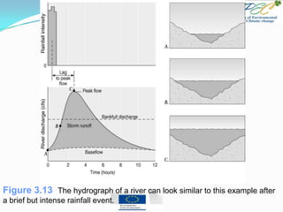 Figure 3.13 The hydrograph of a river can look similar to this example after
a brief but intense rainfall event.
 