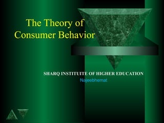 The Theory of
Consumer Behavior
SHARQ INSTITUITE OF HIGHER EDUCATION
Najeebhemat
 