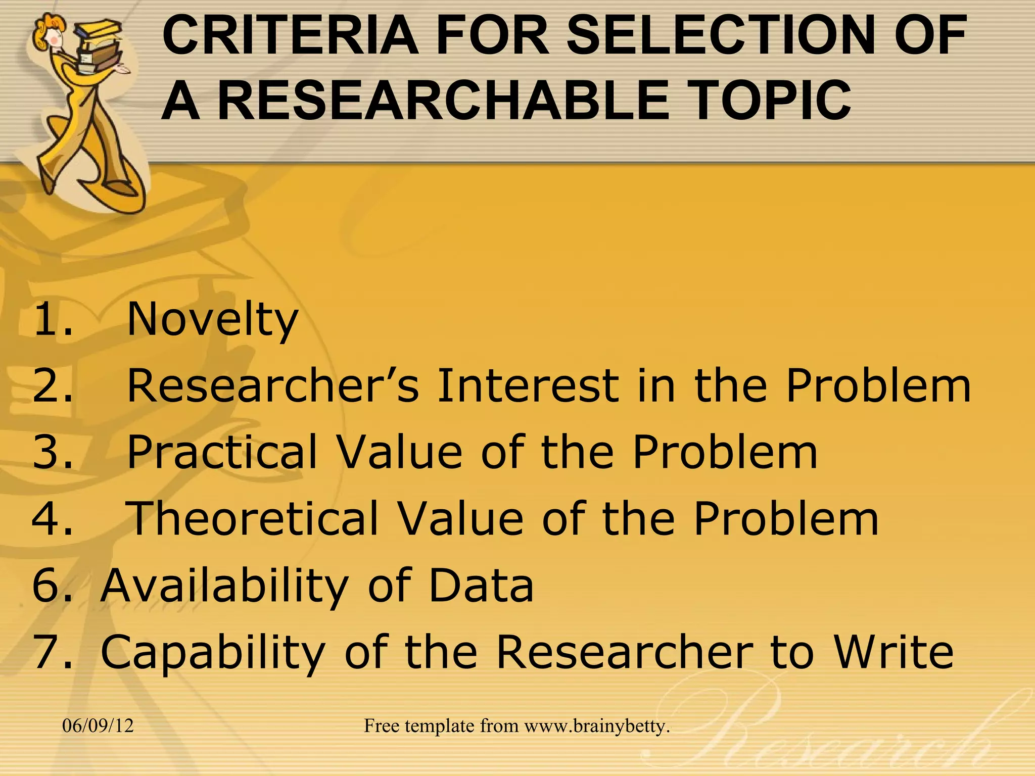 Chapter 3-THE RESEARCH PROBLEM | PPT