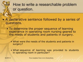 Chapter 3-THE RESEARCH PROBLEM | PPT