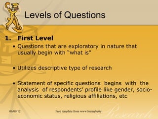 Chapter 3-THE RESEARCH PROBLEM | PPT