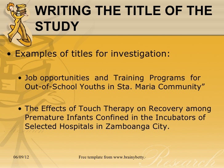 Writing the Research Objectives with 5 Straightforward Examples title of the research study 3 example