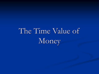 The Time Value of
Money
 