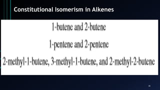 36
Constitutional Isomerism in Alkenes
 