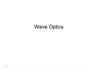 1
Wave Optics
 