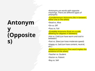 Chapter 3 Word Meaning and Relationships for teacher .pptx