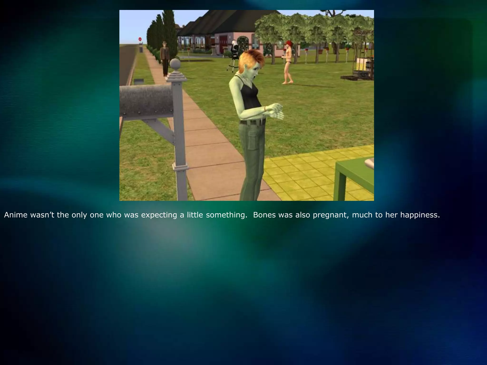 Anime wasn’t the only one who was expecting a little something.  Bones was also pregnant, much to her happiness.  