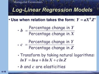 Log-Linear Regression Models 4- • • • • • 