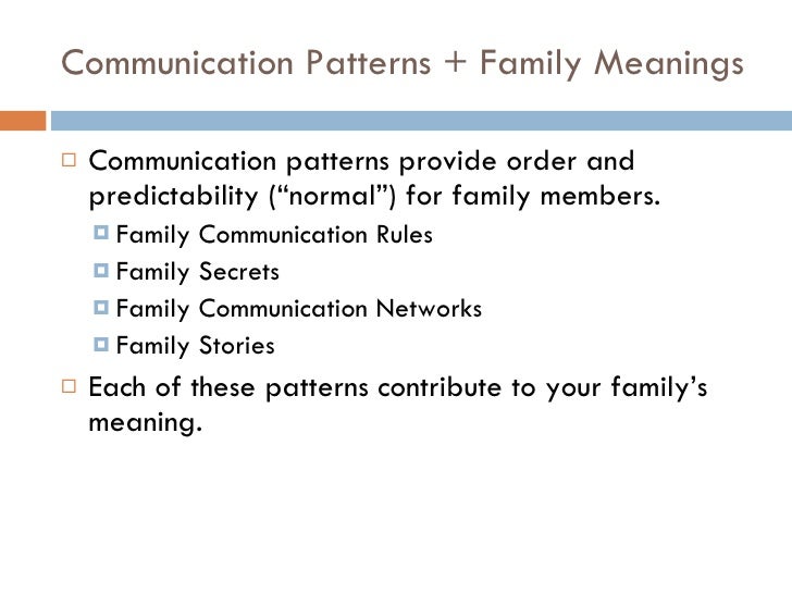 Chapter 4: Family Communication Rules & Family Rituals