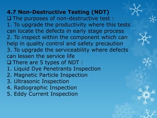 4.4.2 Charpy Impact Test The test consists of : 1. Breaking a standard test piece with one blow from a swinging hammer (with 298.3 J of kinetic energy and 5m/s of velocity) 2. The test piece is notched in the middle 3. The test piece is supported at each end as a beam 4. The test piece should be in horizontal position, struck by the hammer in the plane of symmetry of the notch The pendulum designed in C shape. 