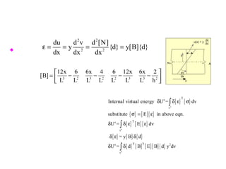 strain for a beam in bending is defined by the curvature, so Hence 