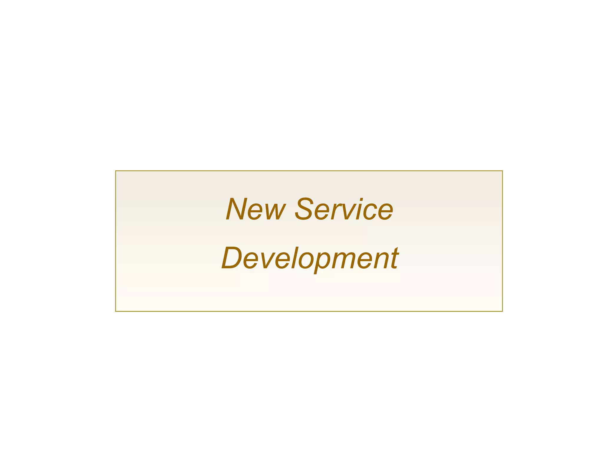 New Service
Development
 