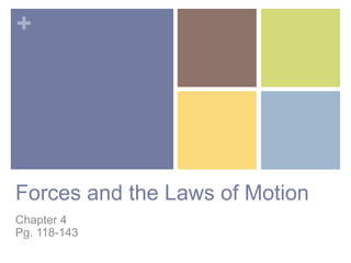 +
Forces and the Laws of Motion
Chapter 4
Pg. 118-143
 