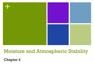 +




Moisture and Atmospheric Stability
Chapter 4
 