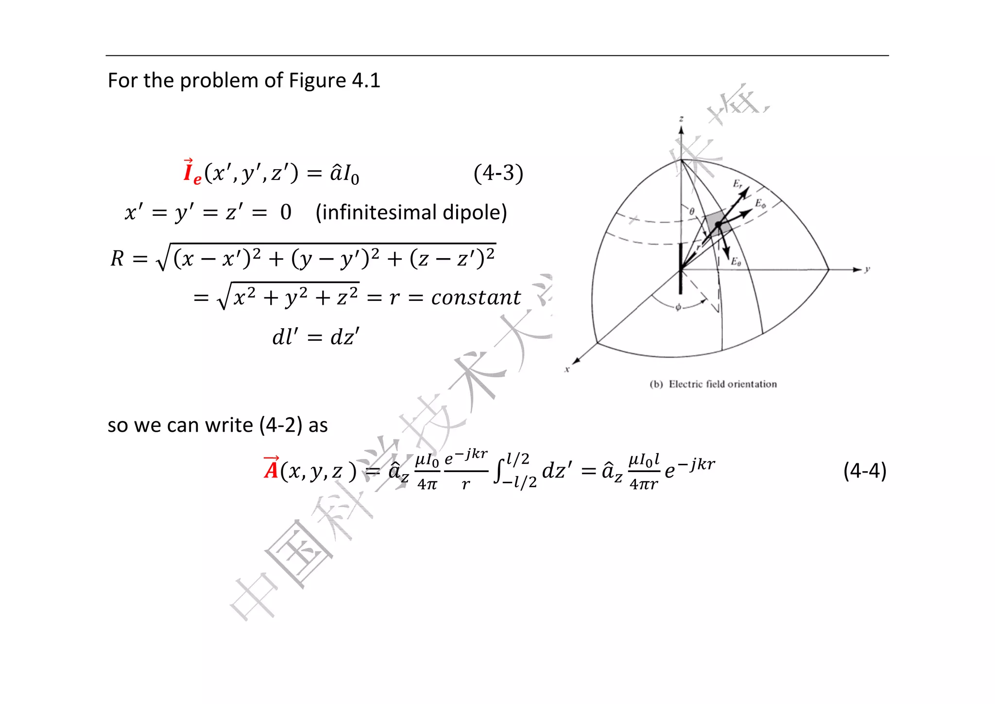  


Fo
 or the problem of F
                   Figure 4.1



             ,   ,               	   	 	     4‐3
                     	0   (infinite
                                  esimal dip
                                           pole) 




                                ′ 

                                                                        
so
 o we can w
          write (4‐2) as 
                                                   /
                        , , 	                       /
                                                                   (4‐4) 

                                                                            
                                                                            
                                                                            

 
 