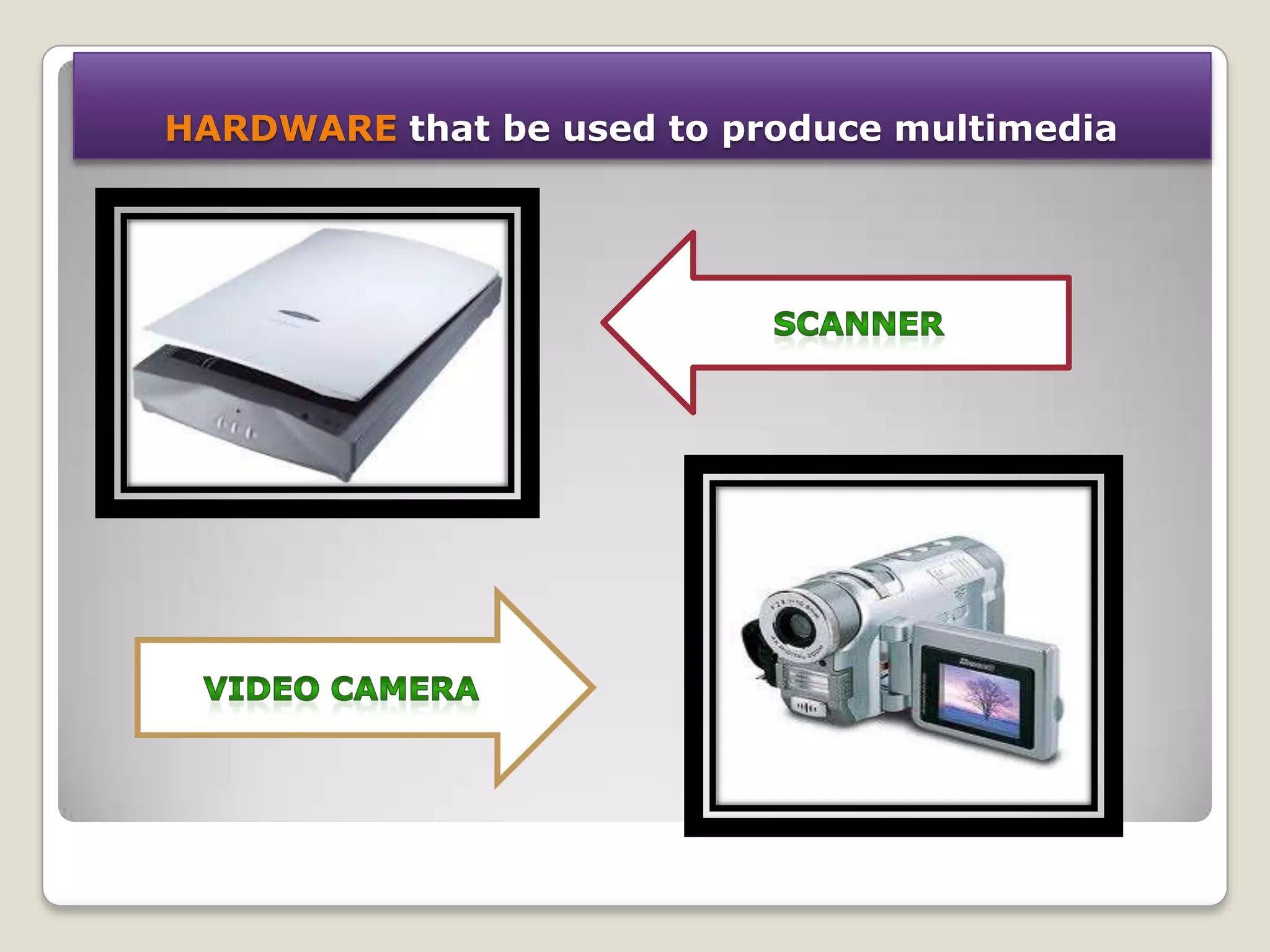 HARDWARE that be used to produce multimedia
 
