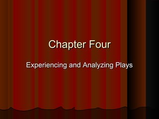Chapter FourChapter Four
Experiencing and Analyzing PlaysExperiencing and Analyzing Plays
 