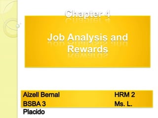 Chapter 4

Job Analysis and
Rewards

 