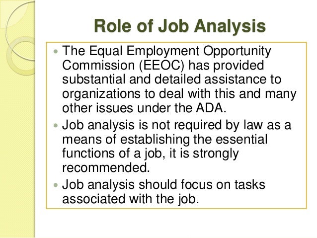 Job Analysis and Legal Implications