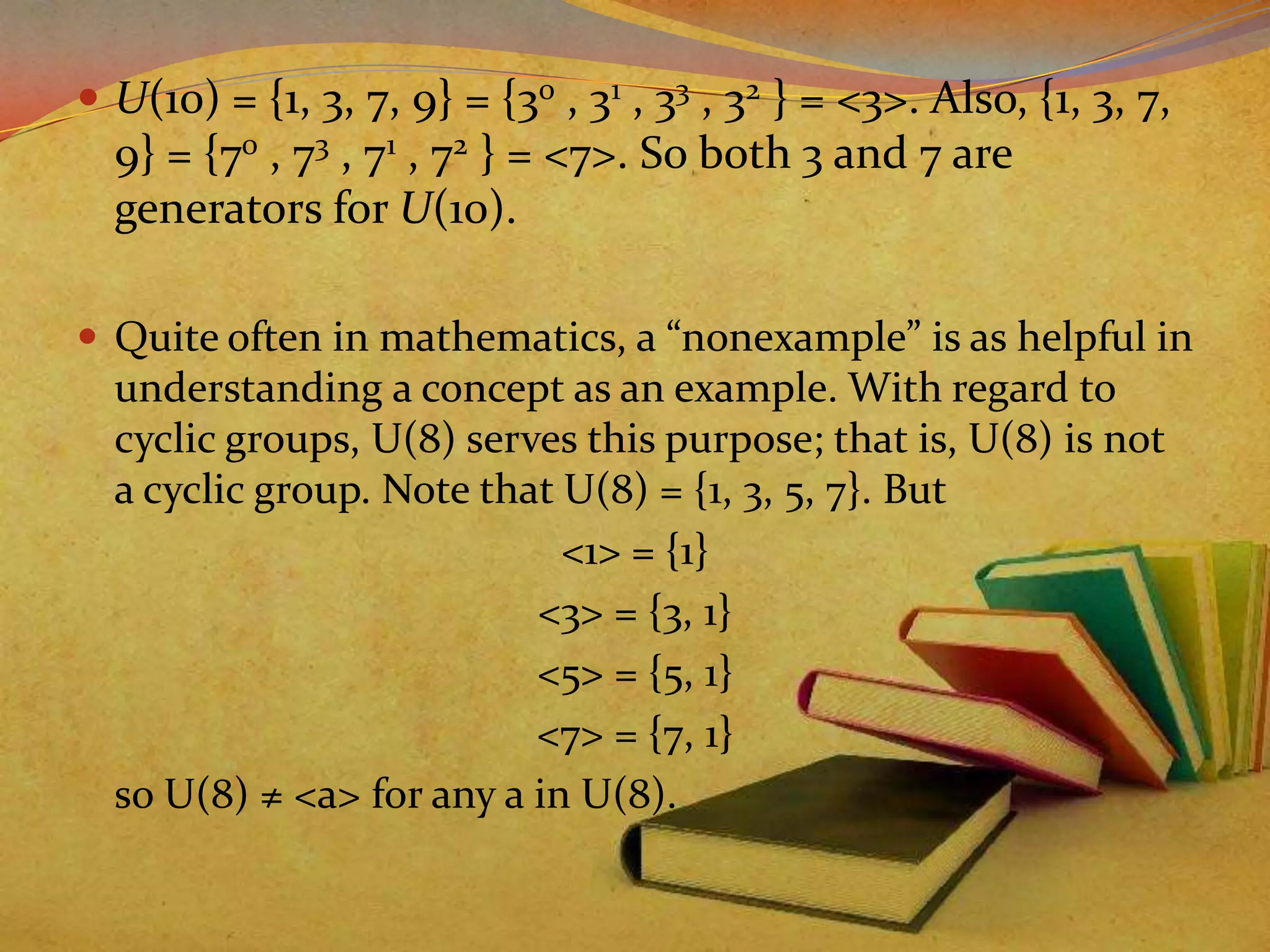 Chapter 4 Cyclic Groups | PPTX