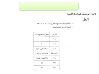 الفصل الرابع مقاييس النزعة المركزية