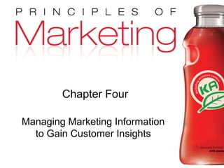 Chapter 4- slide 1
Copyright © 2009 Pearson Education, Inc.
Publishing as Prentice Hall
Chapter Four
Managing Marketing Information
to Gain Customer Insights
 
