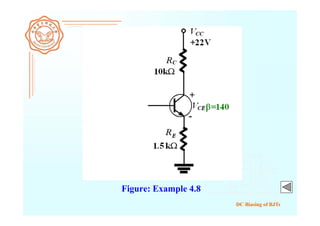 DC Biasing of BJTs
Figure: Example 4.8
 
