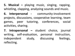 Musical Learning Style Examples Chapter 4- Effective Instructional Strategies | PPTX