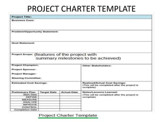 PROJECT CHARTER TEMPLATE
 