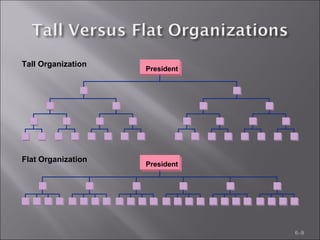 6–9
President
President
Tall Organization
Flat Organization
 