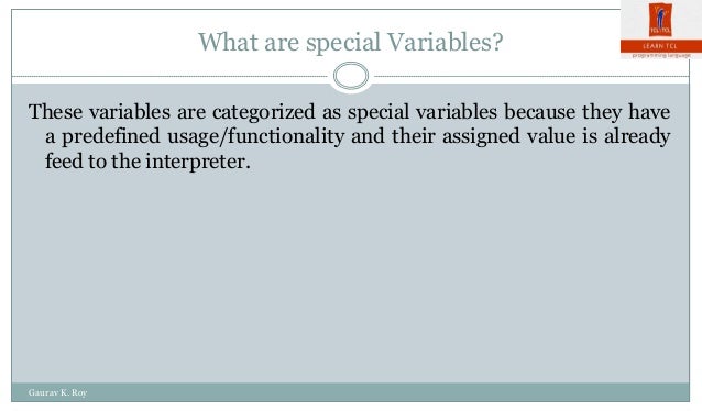 Special Variables in TCL Programming - Gaurv Roy