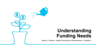 Susan L. Preston - Angel Financing for Entrepreneurs - Chapter 4
Understanding
Funding Needs
Angel Financing for Entrepreneurs
 