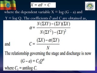 where the dependent variable X = log (G – a) and
Y = log Q. The coefficients ∂ and C are obtained as,
20-Dec-22
 