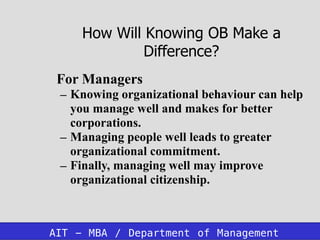 OB; Organizational Behavior and Management | PDF