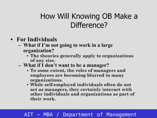 OB; Organizational Behavior and Management | PDF