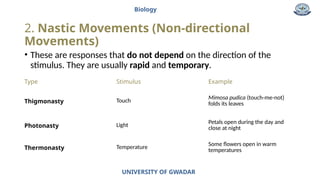 Thermonasty Example Chapter of biology on life process and importance | PPTX