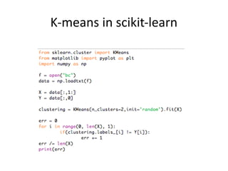 K-means in scikit-learn
 