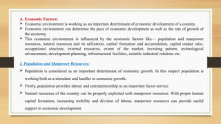 Determinants of Economics Development and Growth | PPTX
