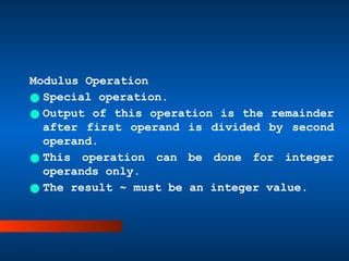 Int Operand Chapter4.pptx DATA TYPES, OPERATORS AND SIMPLE FUNCTIONS | PPTX