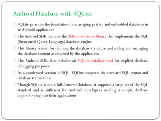 Comprehensive Guide to Data Management in Android Applications | PPTX