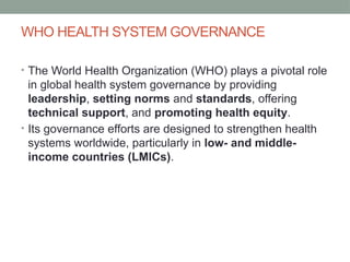 Governance and Financing Strategies for Global Health Systems | PPTX