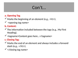 Tags Internet Comprehensive Guide to World Wide Web, Internet, and HTML Basics | PPTX