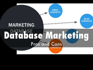 What are the pros and cons of database marketing?
