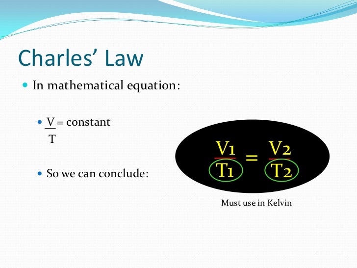 Mathematical Equation For Charles Law - Tessshebaylo