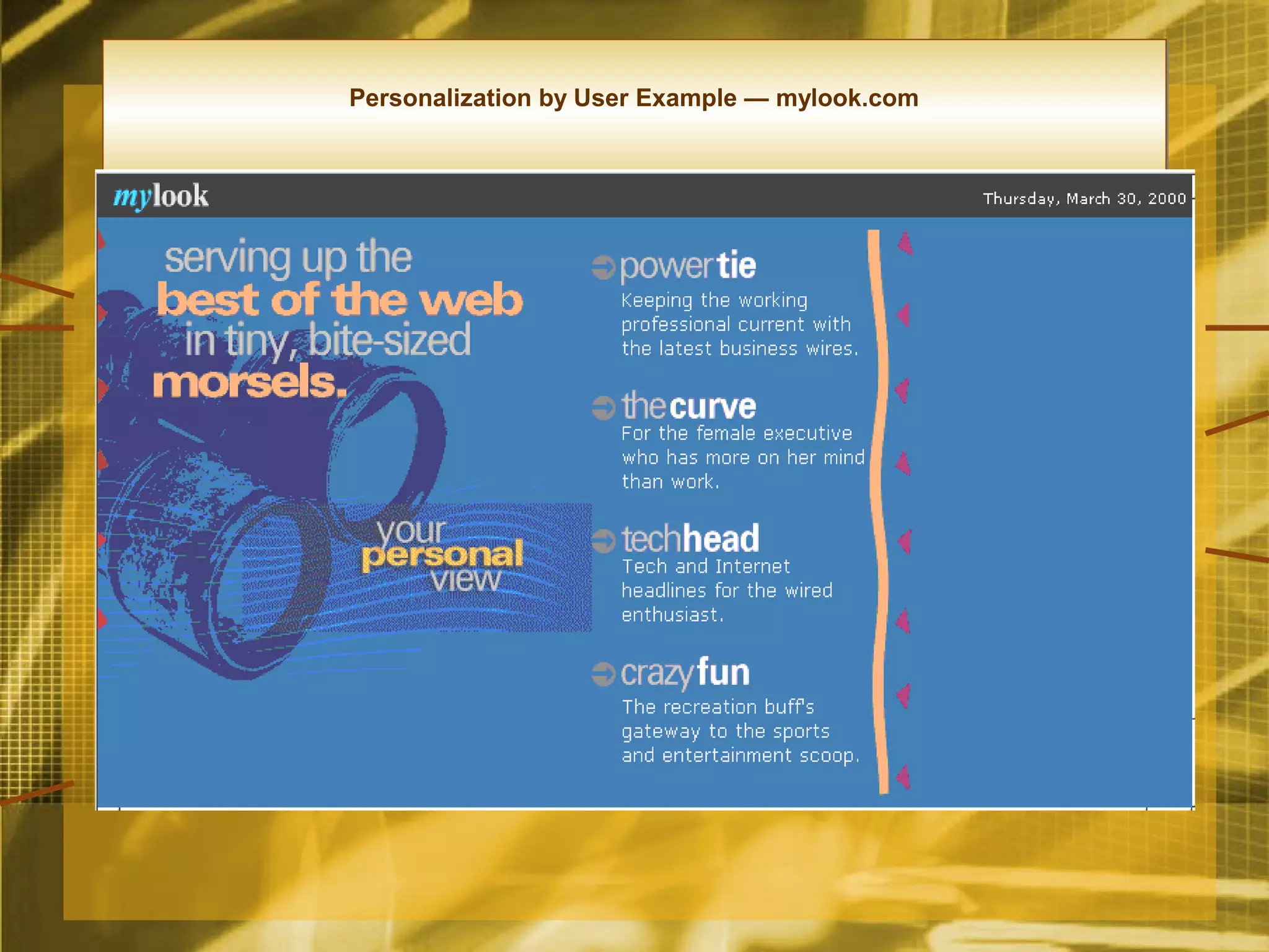 Personalization by User Example — mylook.com
 