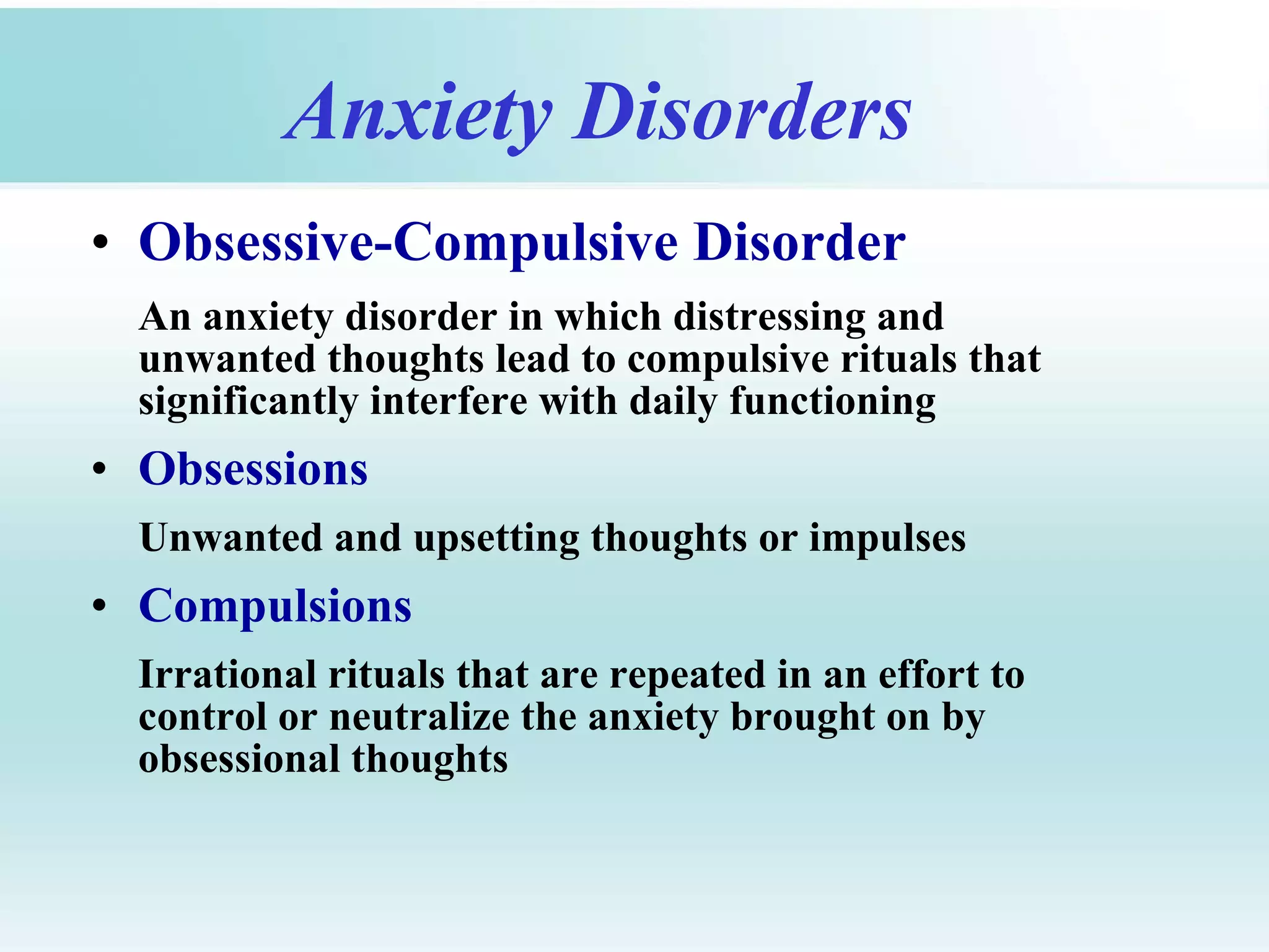 Chapter 4 anxiety disorders | PPT