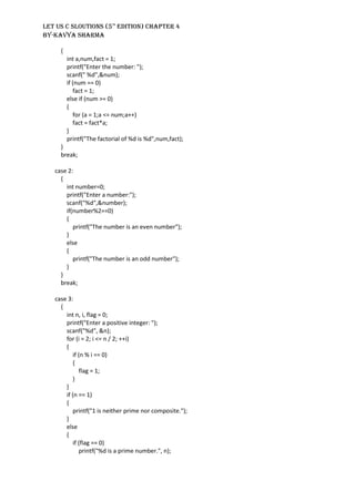 LET US C (5th EDITION) CHAPTER 4 ANSWERS | PDF