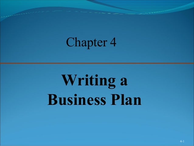 chapter four of business plan