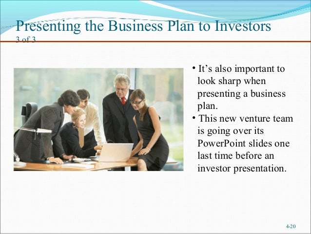 chapter 4 writing a business plan entrepreneurship presenting business plan