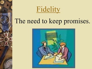 Fidelity
The need to keep promises.
 